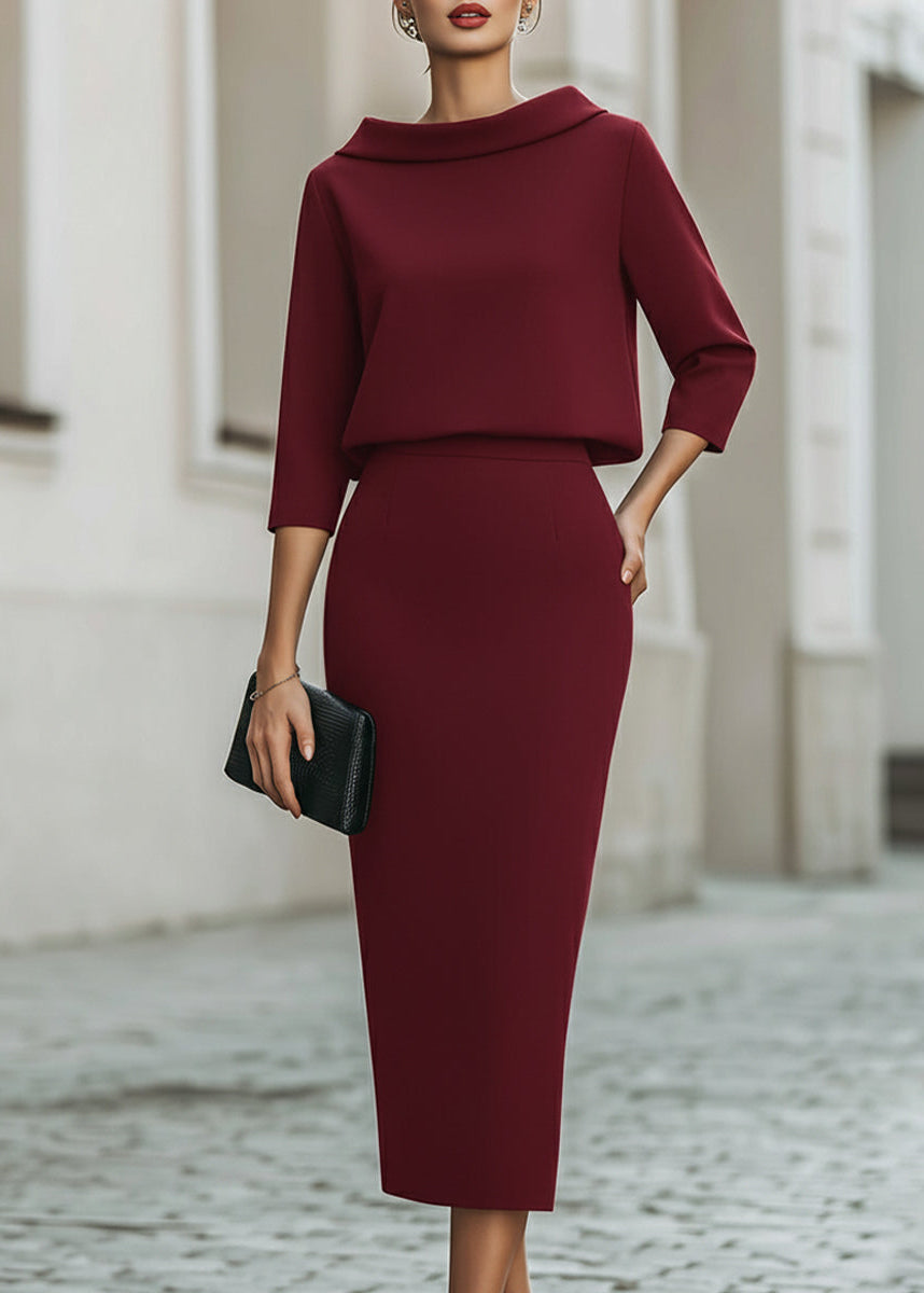 Brittney | Women’s Boat Neck Wedding Guest Midi Dress