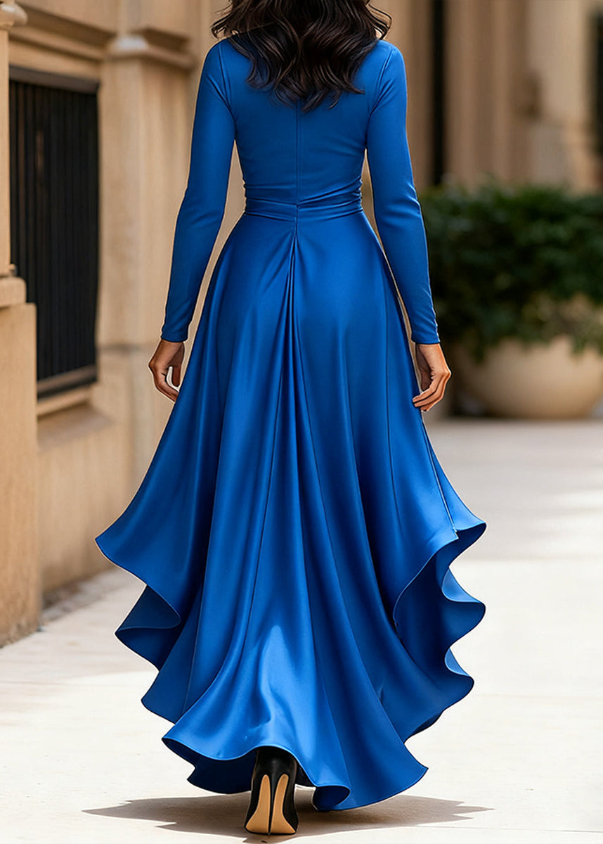 Brooke | Women’s Asymmetric Long Sleeve Ruffled Wrap Dress