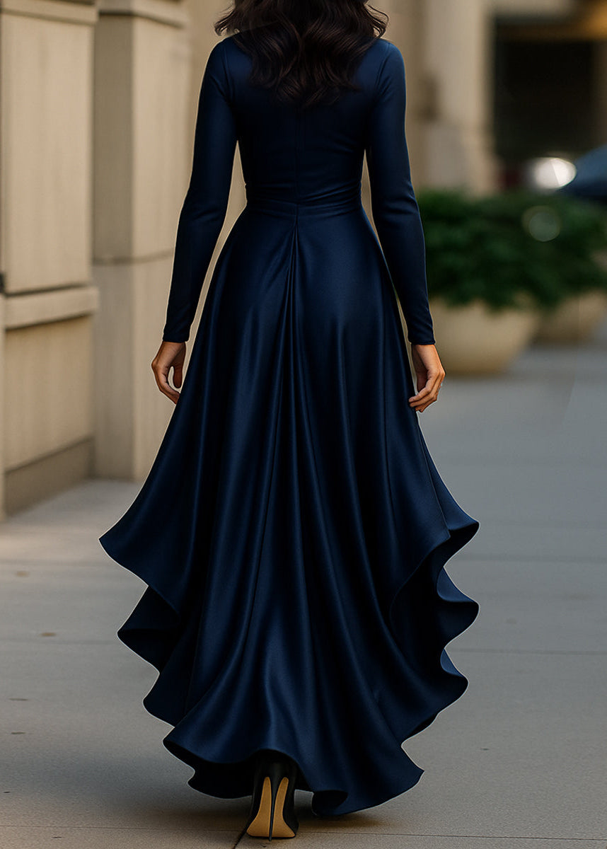Brooke | Women’s Asymmetric Long Sleeve Ruffled Wrap Dress
