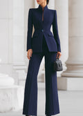 Brooklynn | Women’s High Collar High-Waisted Pants Suit