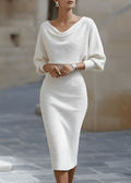 Bryn | Women’s Draped Cowl Neck Midi Dress