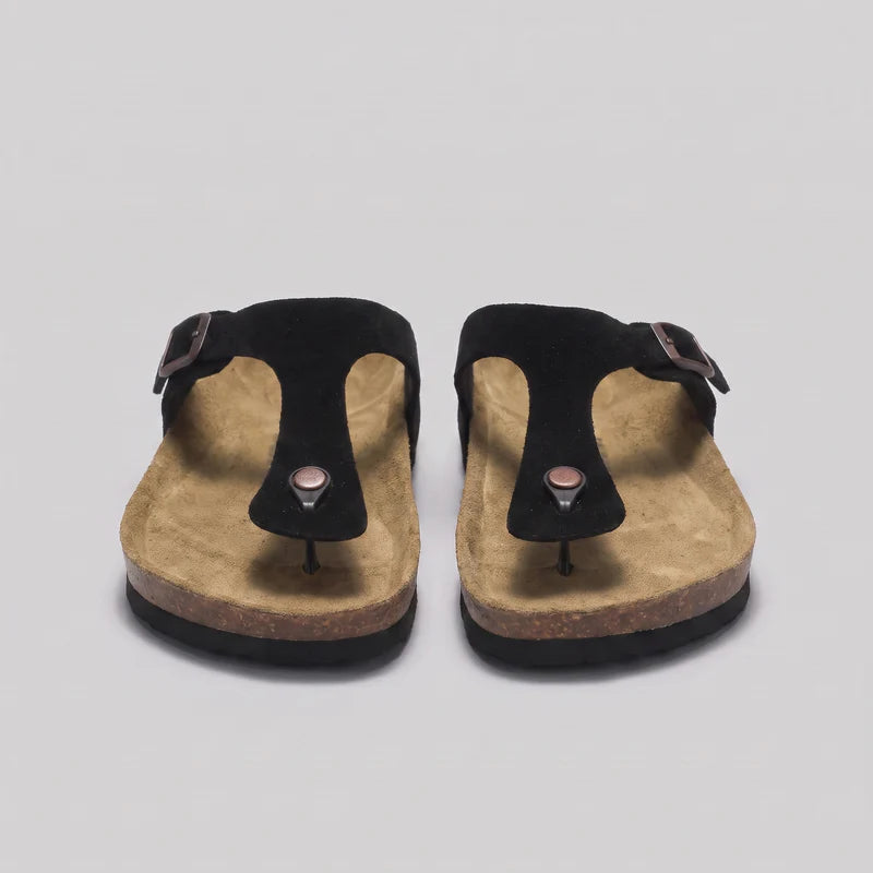 Byron | Men’s Toe Post Adjustable Buckle Cork Slippers