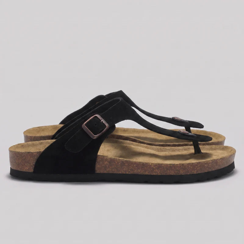 Byron | Men’s Toe Post Adjustable Buckle Cork Slippers