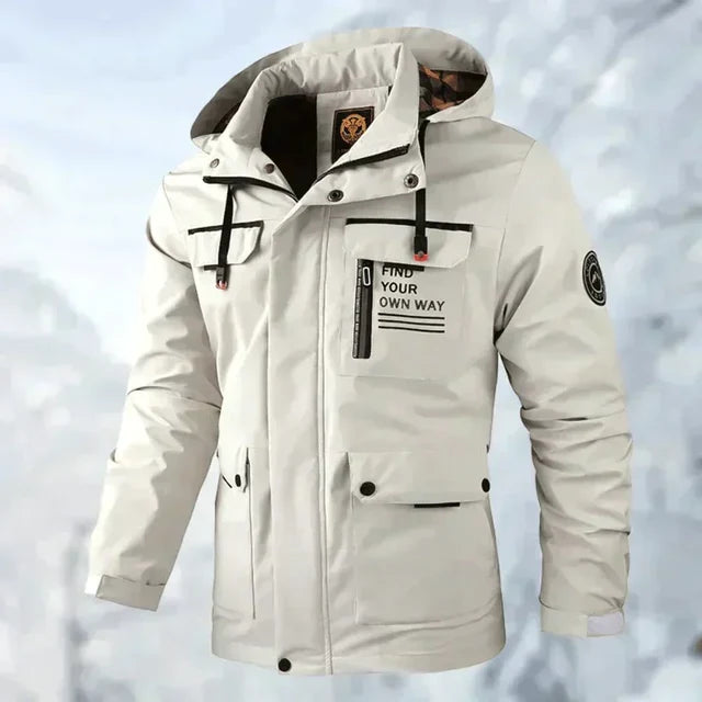 Calvin | Men’s Zip Front Long Sleeve Hooded Pocket Jacket