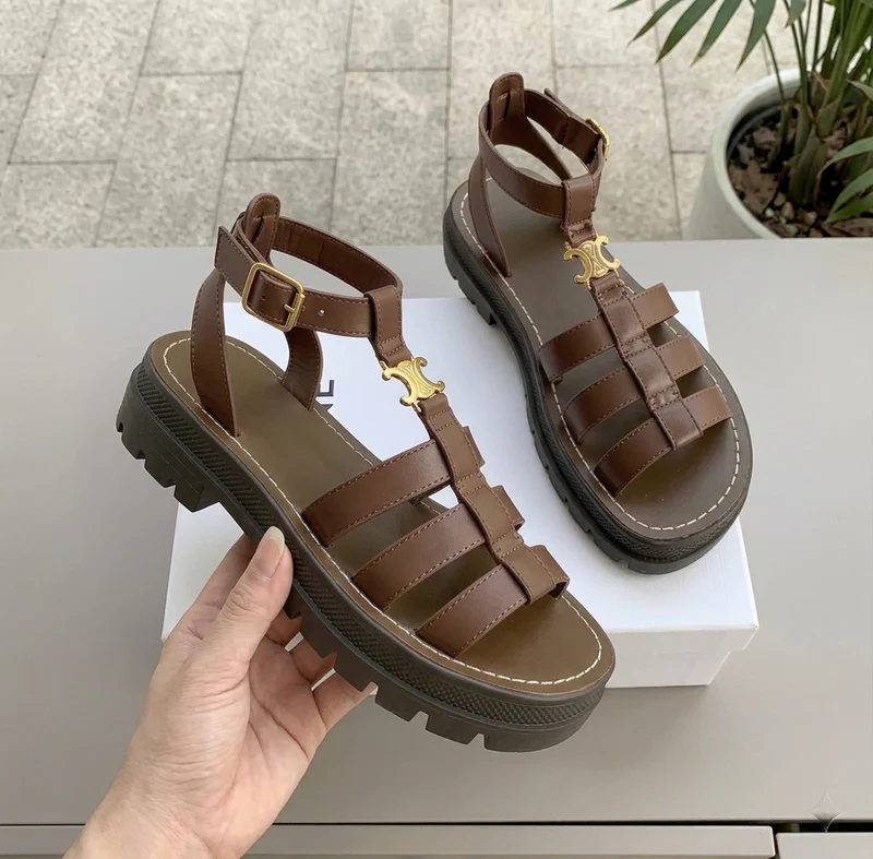 Cambria | Women’s Multi Strap Open Toe Buckle Closure Platform Sandals