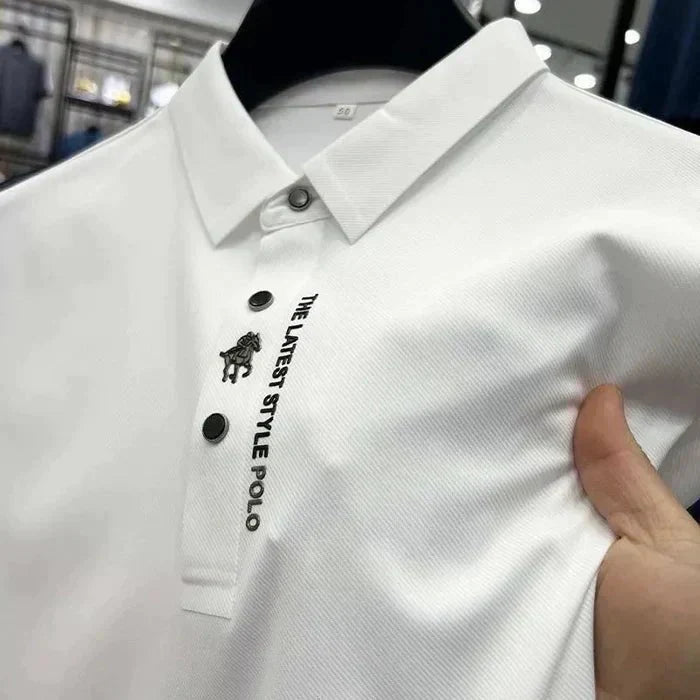 Cameron | Men’s Short Sleeve Button Front Collared Polo Shirt