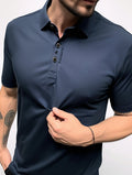 Cameron | Men’s Short Sleeve Button Front Collared Polo Shirt