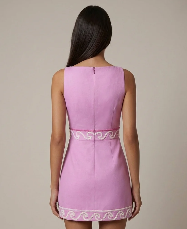 Capri | Women's Boat Neck Sleeveless Mini Dress