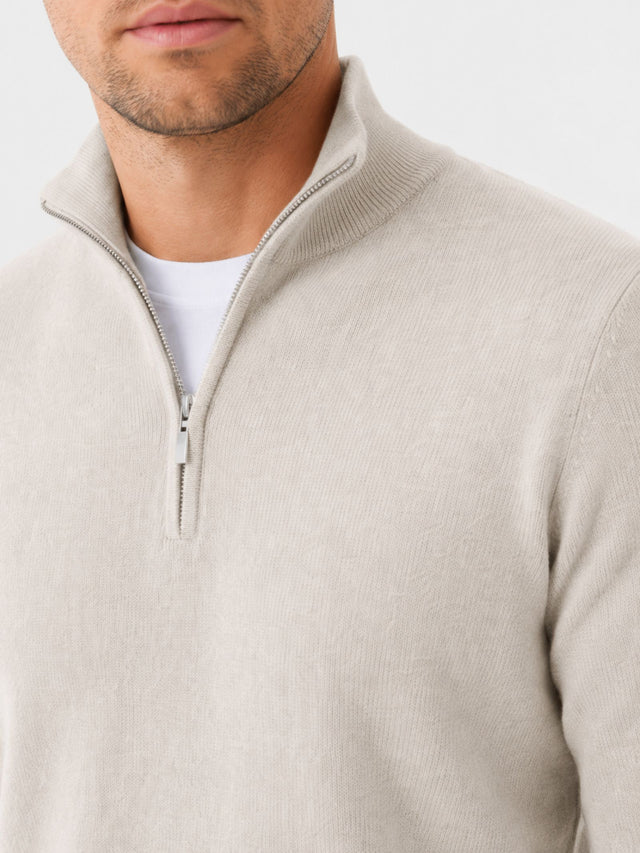 Carlos | Men’s Long Sleeve Ribbed Collar Zip Front Polo Sweater