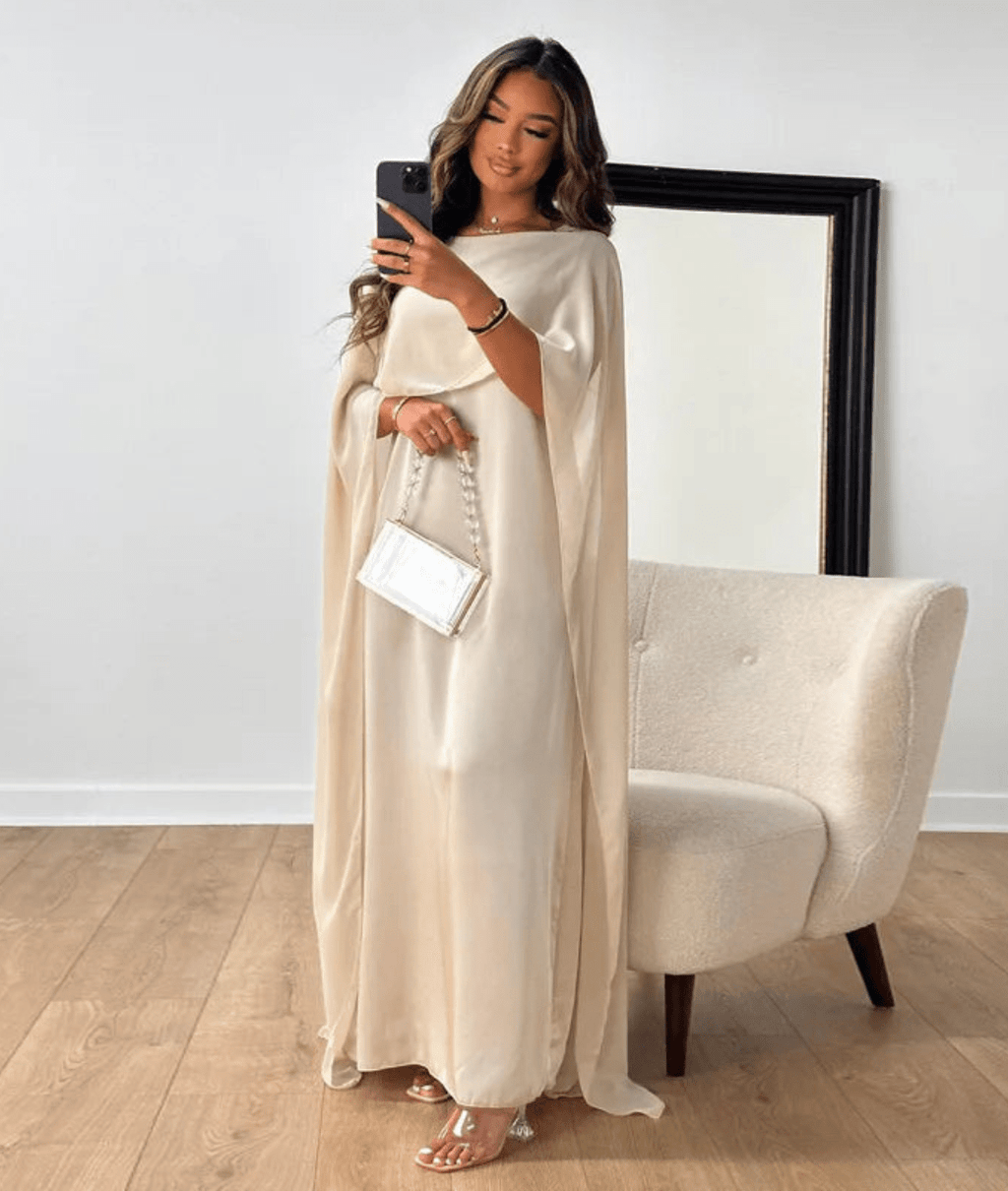 Carlyne | Women’s Boat Neck Draped Maxi Dress