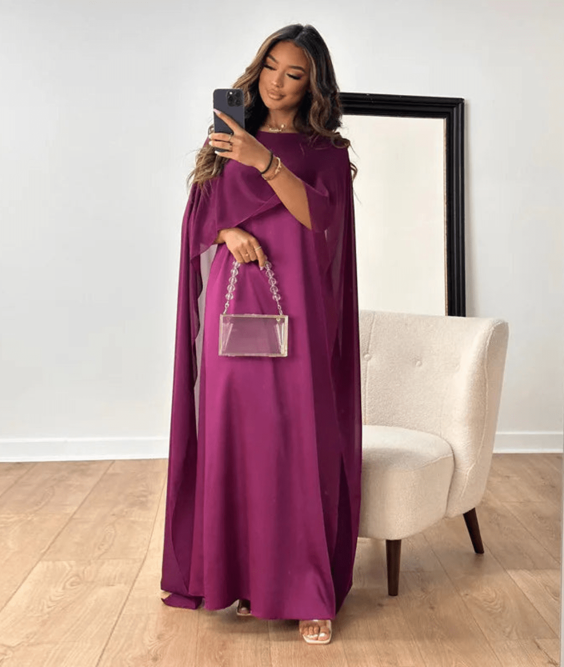 Carlyne | Women’s Boat Neck Draped Maxi Dress