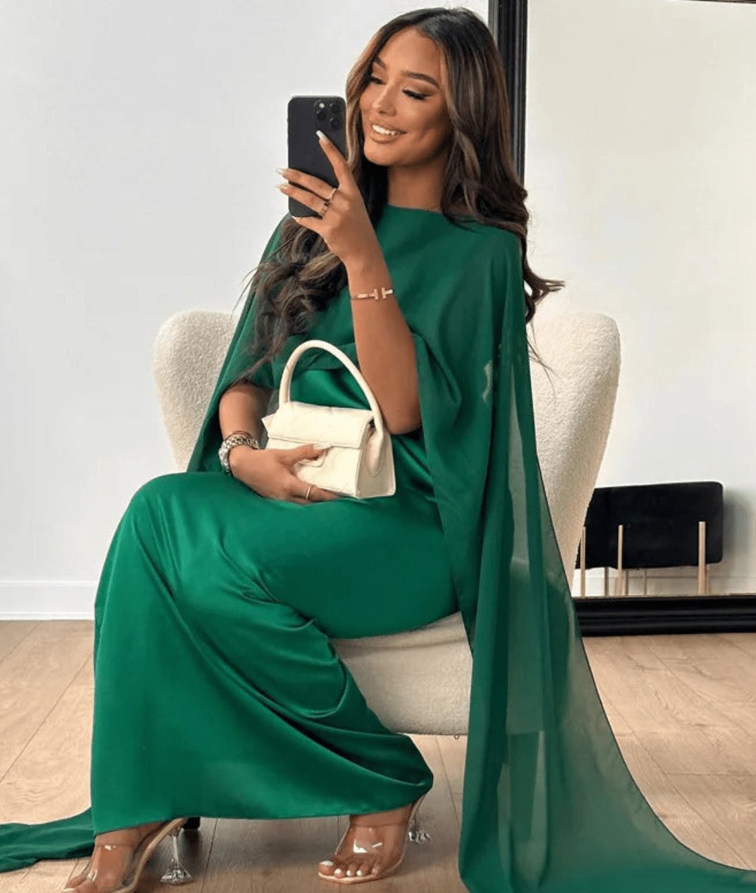 Carlyne | Women’s Boat Neck Draped Maxi Dress