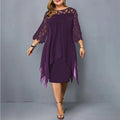 Carmel | Women's Round Neck Cut Out Short Sleeve Midi Dress