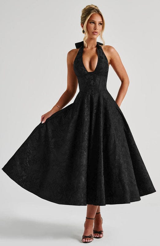 Carmela | Women’s Halter Neck Sleeveless Midi Dress