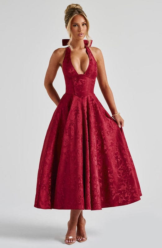 Carmela | Women’s Halter Neck Sleeveless Midi Dress