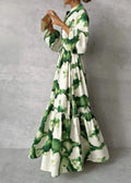 Carmella | Women's Floral V-Neck Long Sleeve Flowy Maxi Dress