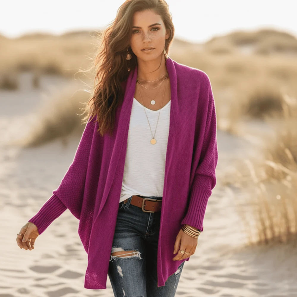 Carmesi | Women’s Batwing Sleeve Open Front Knit Cardigan