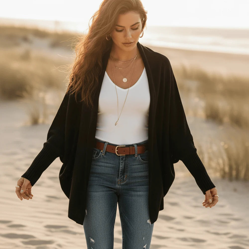 Carmesi | Women’s Batwing Sleeve Open Front Knit Cardigan