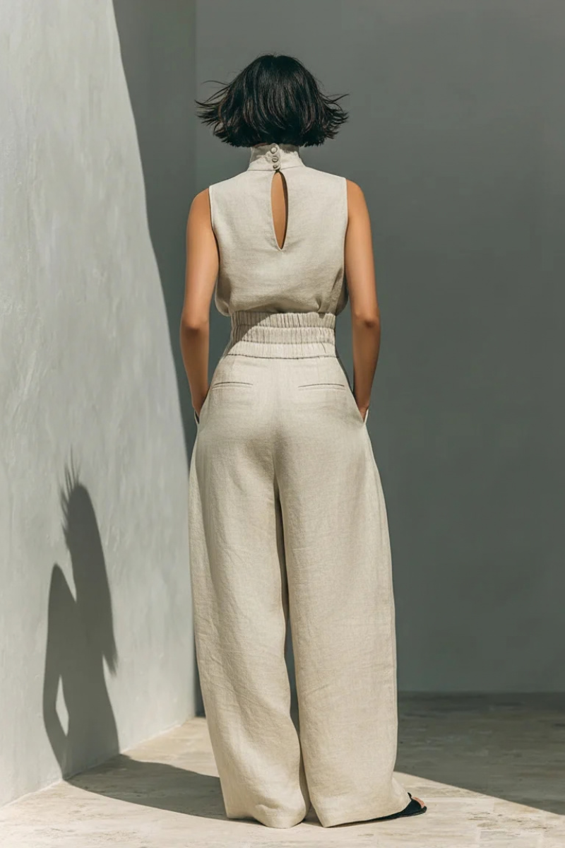 Carolina | Women's Sleeveless Mock Neck Two Piece Set
