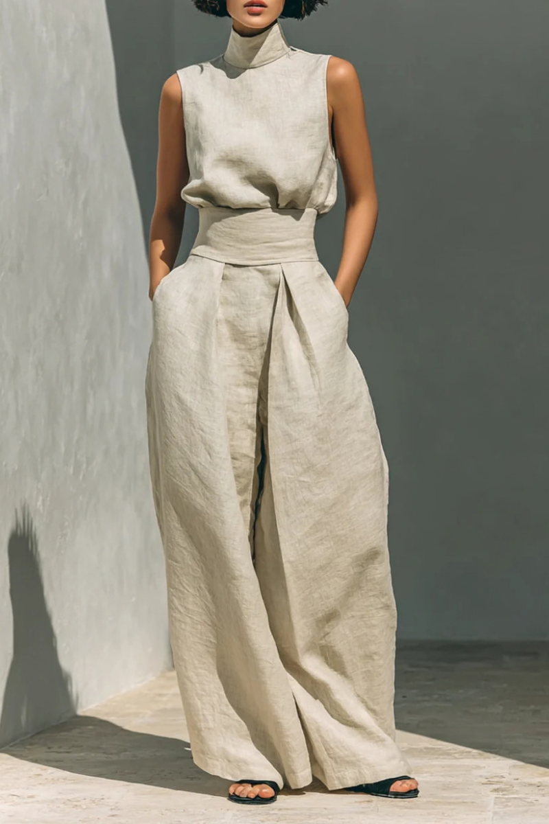 Carolina | Women's Sleeveless Mock Neck Two Piece Set