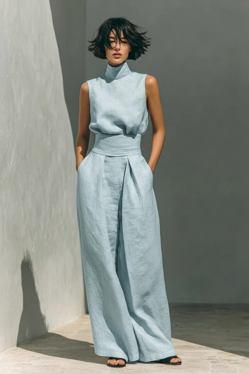 Carolina | Women's Sleeveless Mock Neck Two Piece Set