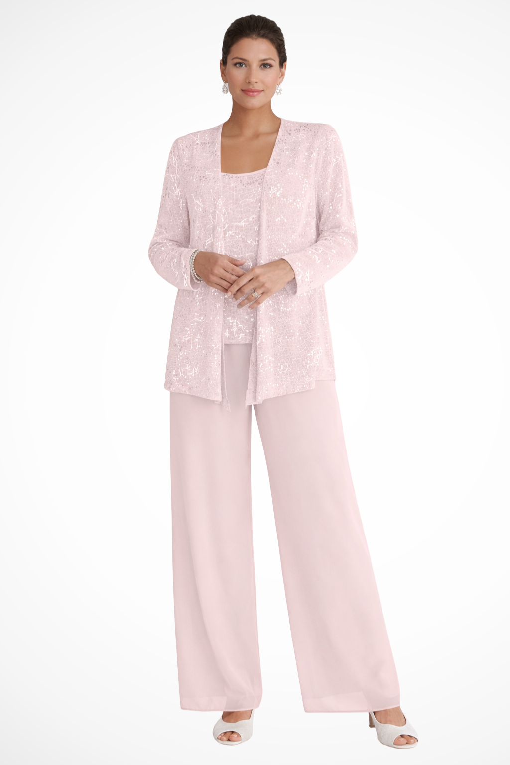Carolyn | Women's Wide Leg Sequin Three Piece Wedding Guest Suit