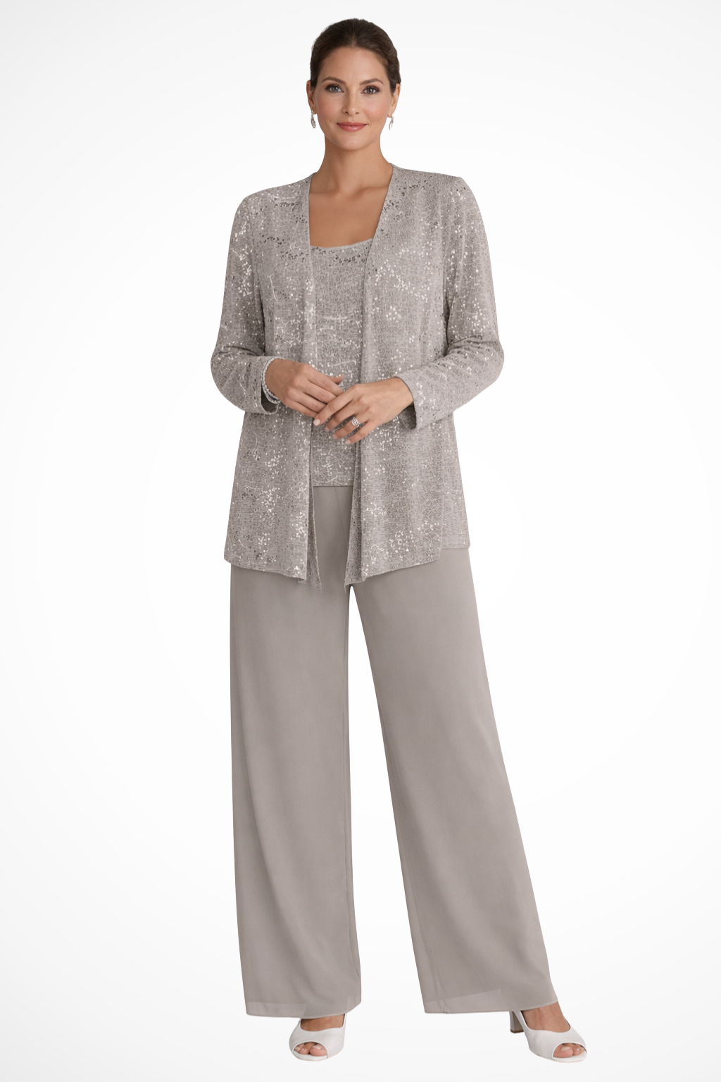 Carolyn | Women's Wide Leg Sequin Three Piece Wedding Guest Suit