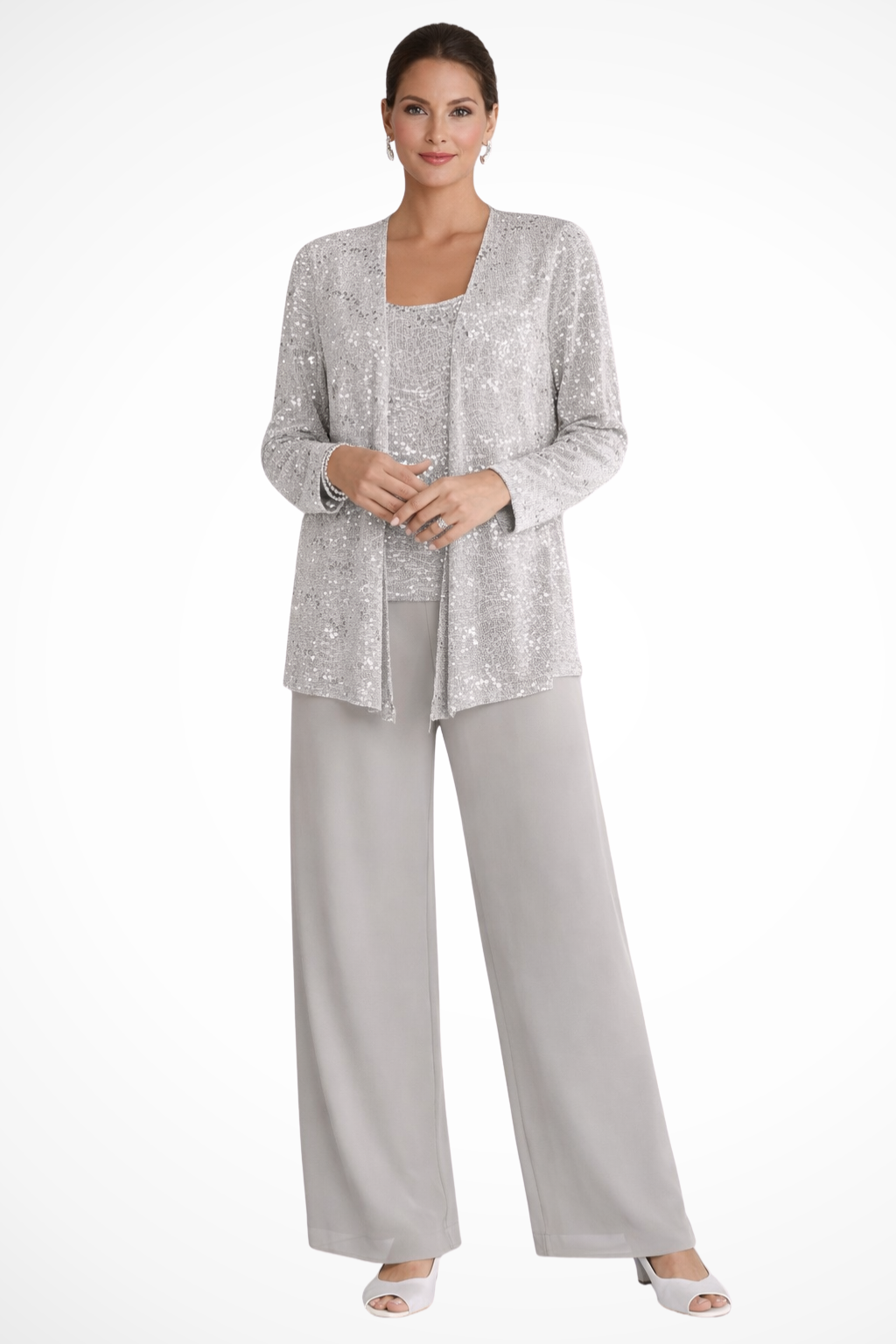 Carolyn | Women's Wide Leg Sequin Three Piece Wedding Guest Suit