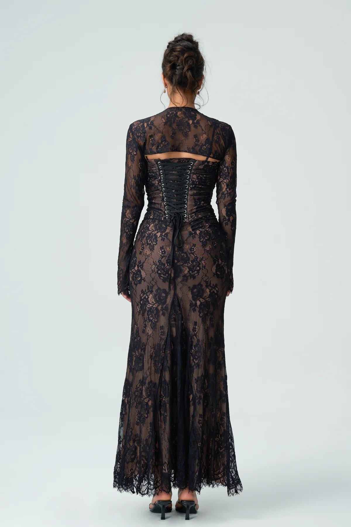 Carrie | Women's Fitted Sheer Sleeve Wedding Guest Dress