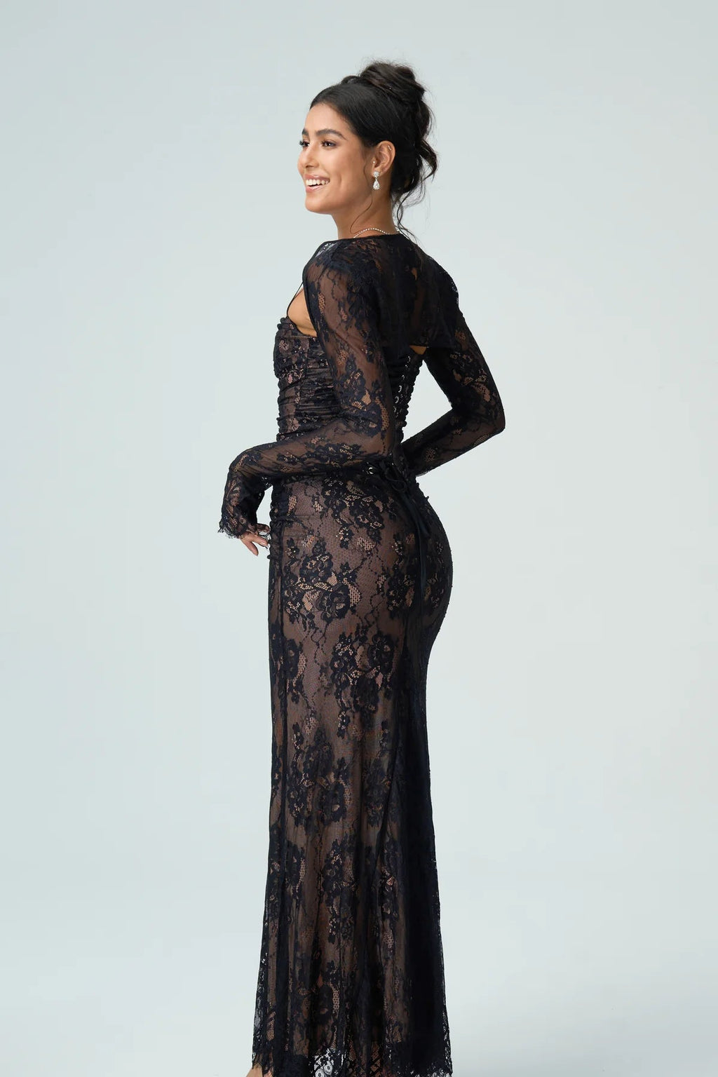 Carrie | Women's Fitted Sheer Sleeve Wedding Guest Dress