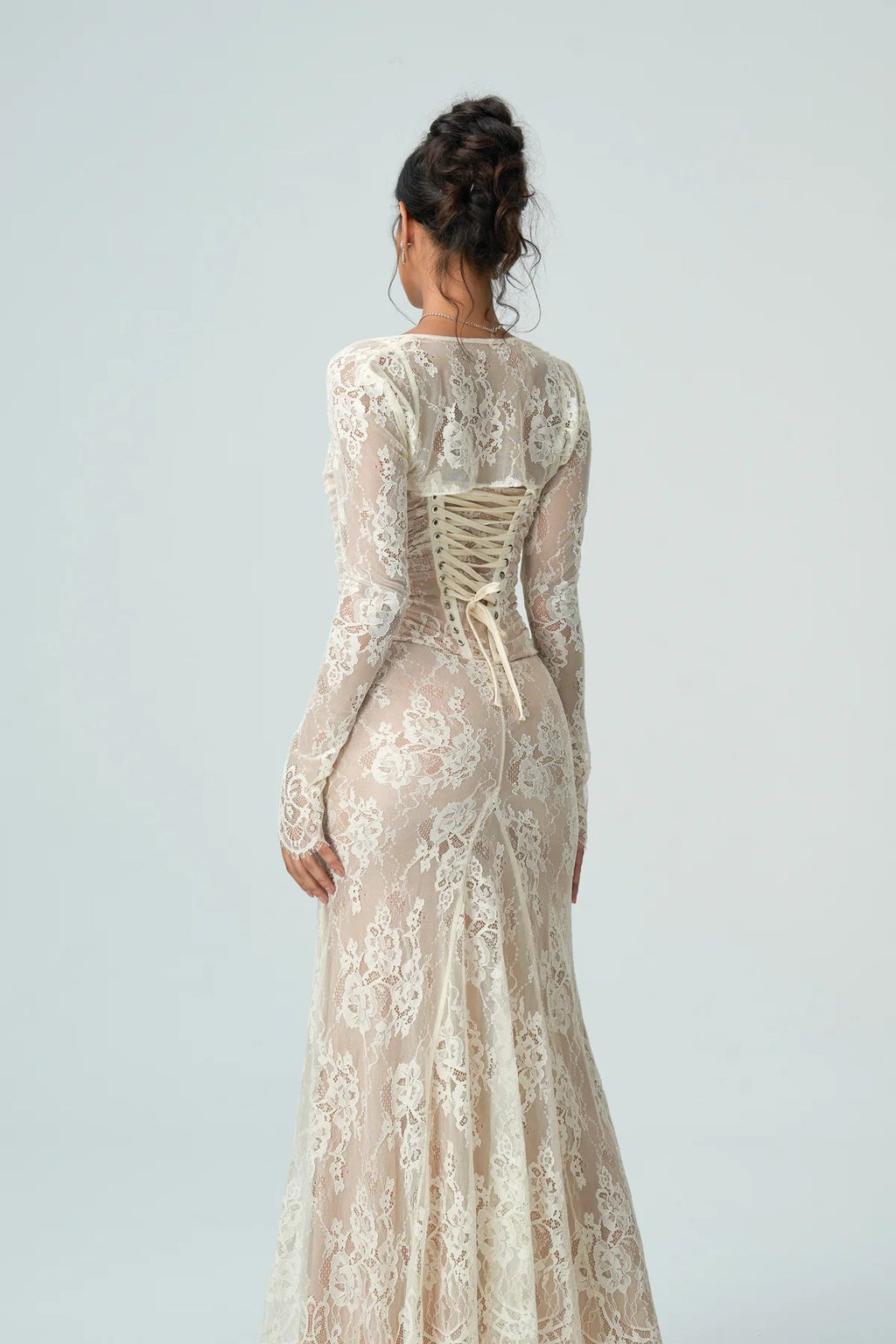 Carrie | Women's Fitted Sheer Sleeve Wedding Guest Dress