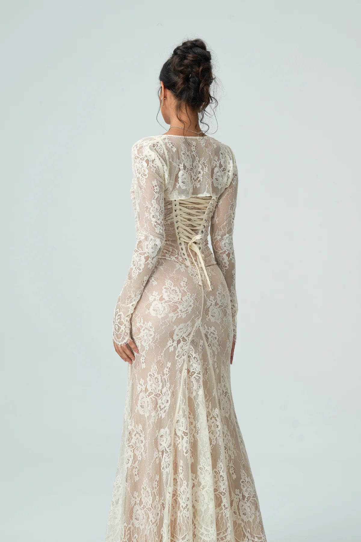 Carrie | Women's Fitted Sheer Sleeve Wedding Guest Dress