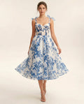 Cassidy | Women’s Floral Print Tie Shoulder Midi Dress