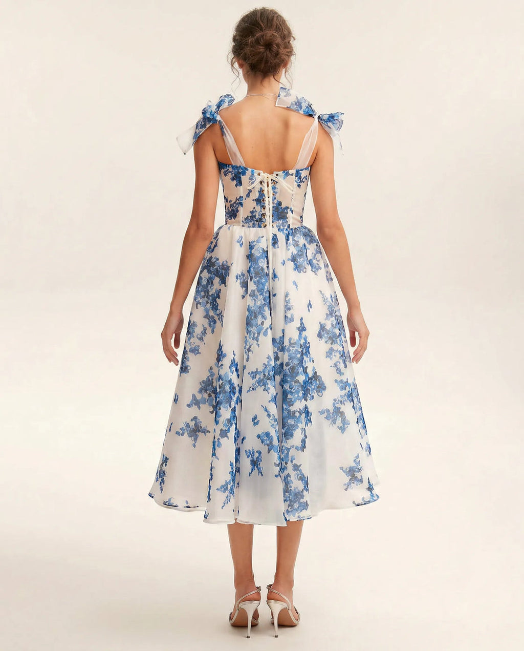 Cassidy | Women’s Floral Print Tie Shoulder Midi Dress