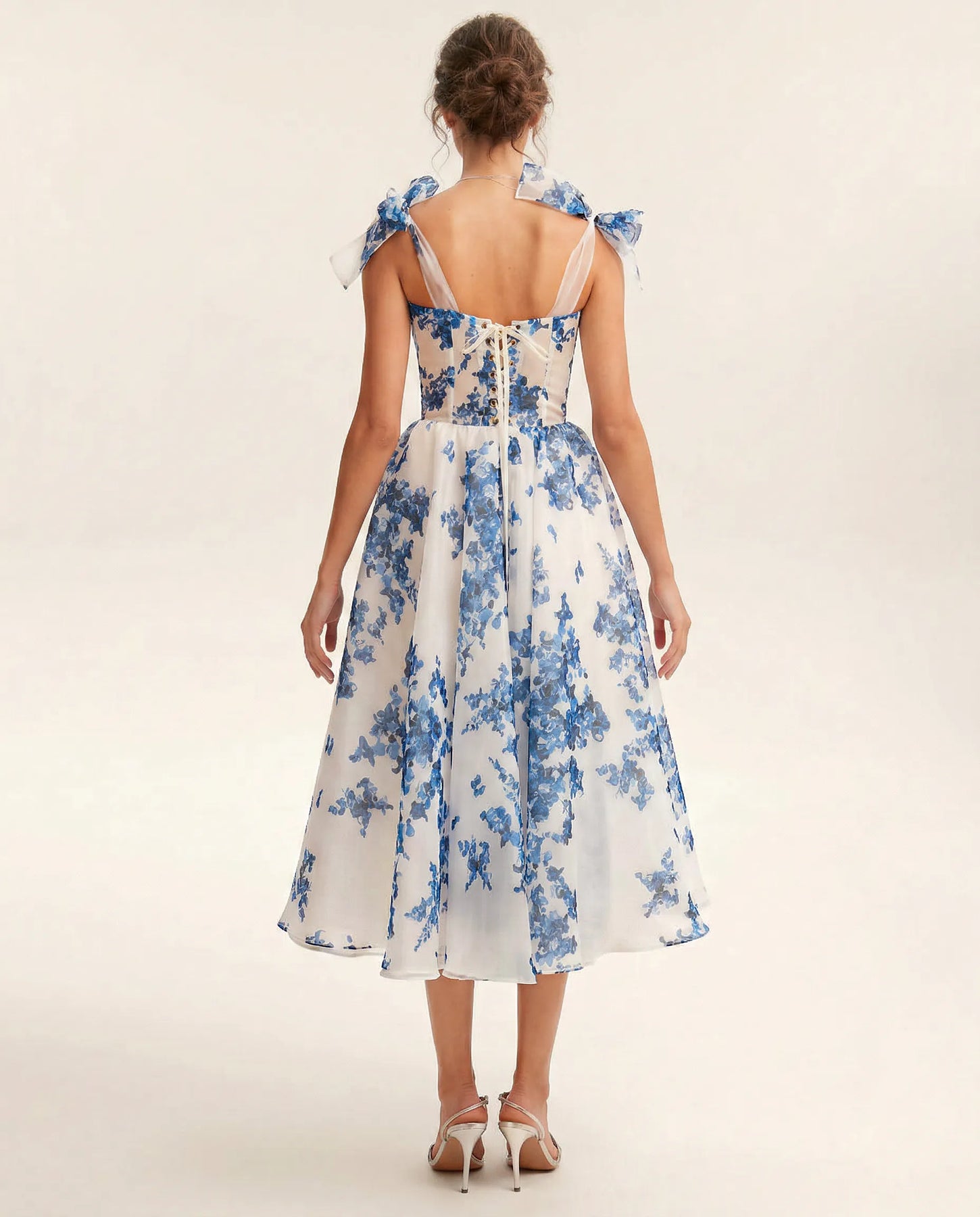 Cassidy | Women’s Floral Print Tie Shoulder Midi Dress