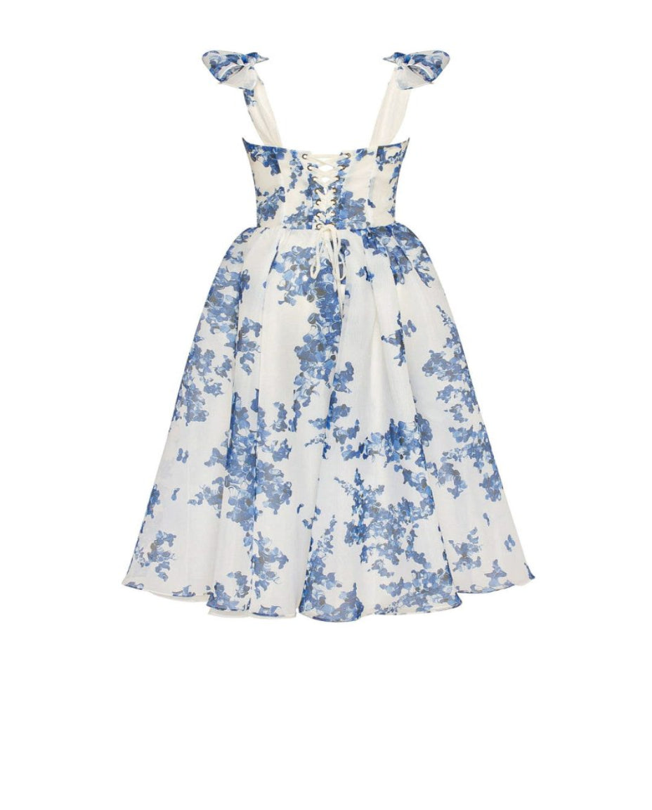 Cassidy | Women’s Floral Print Tie Shoulder Midi Dress