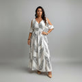 Catharine | Women's Printed V Neck Flowy Maxi Dress