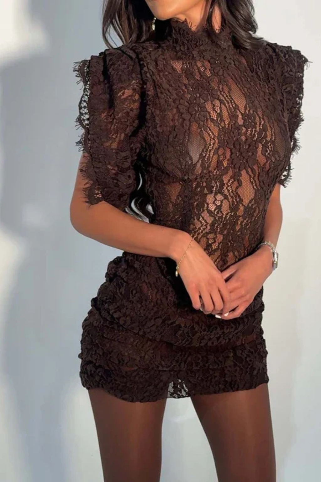 Charlee | Women's High Neck Sleeveless Bodycon Mini Dress