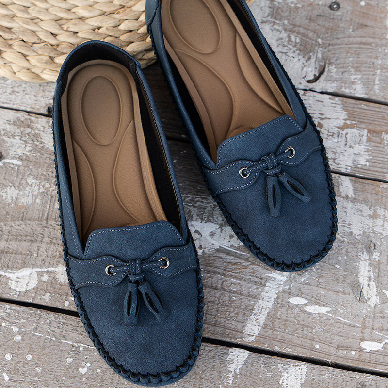 Charlene | Women's Round Toe Slip On Bow Loafers