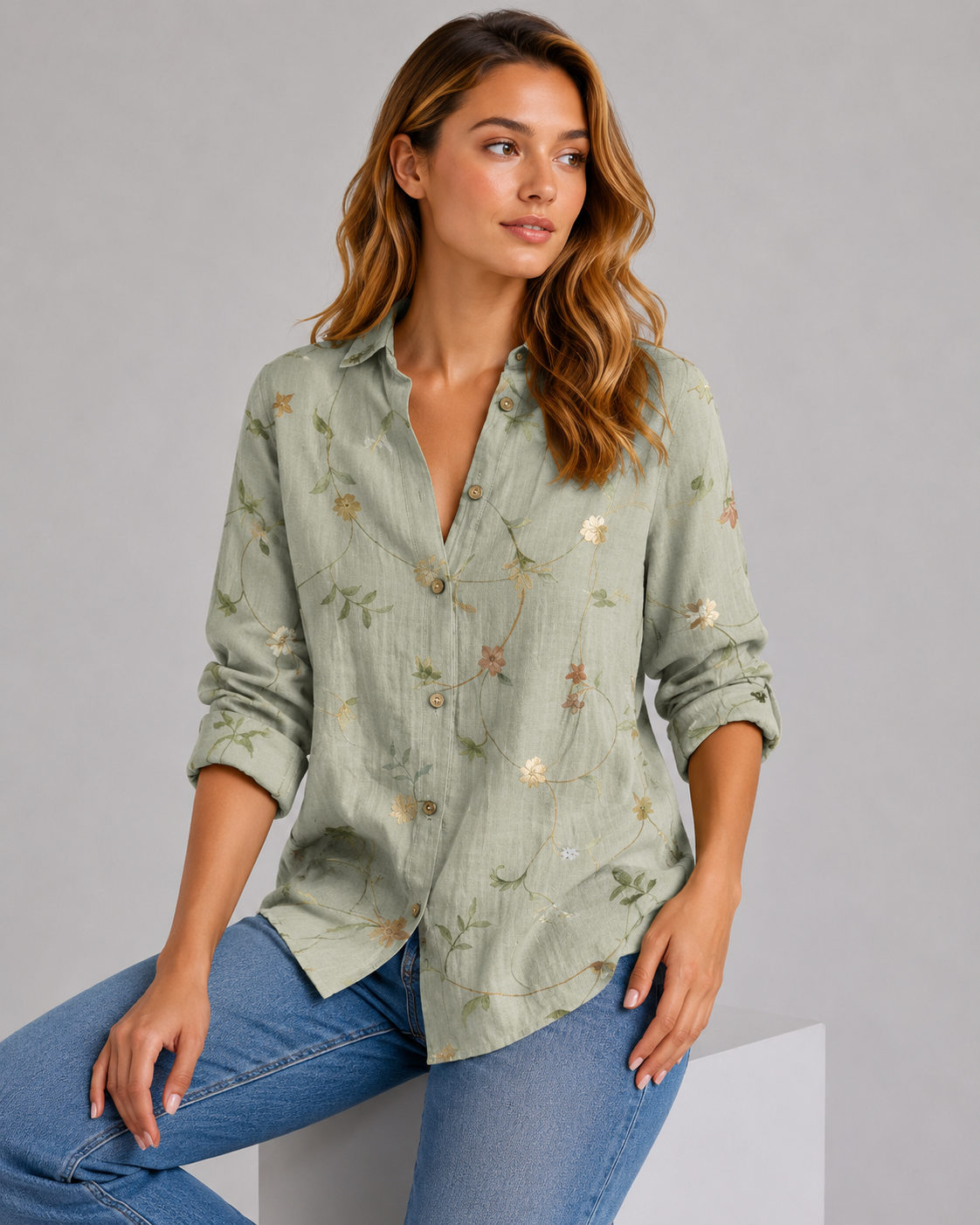 Charlie | Women's Long Sleeve V Neck Summer Shirt