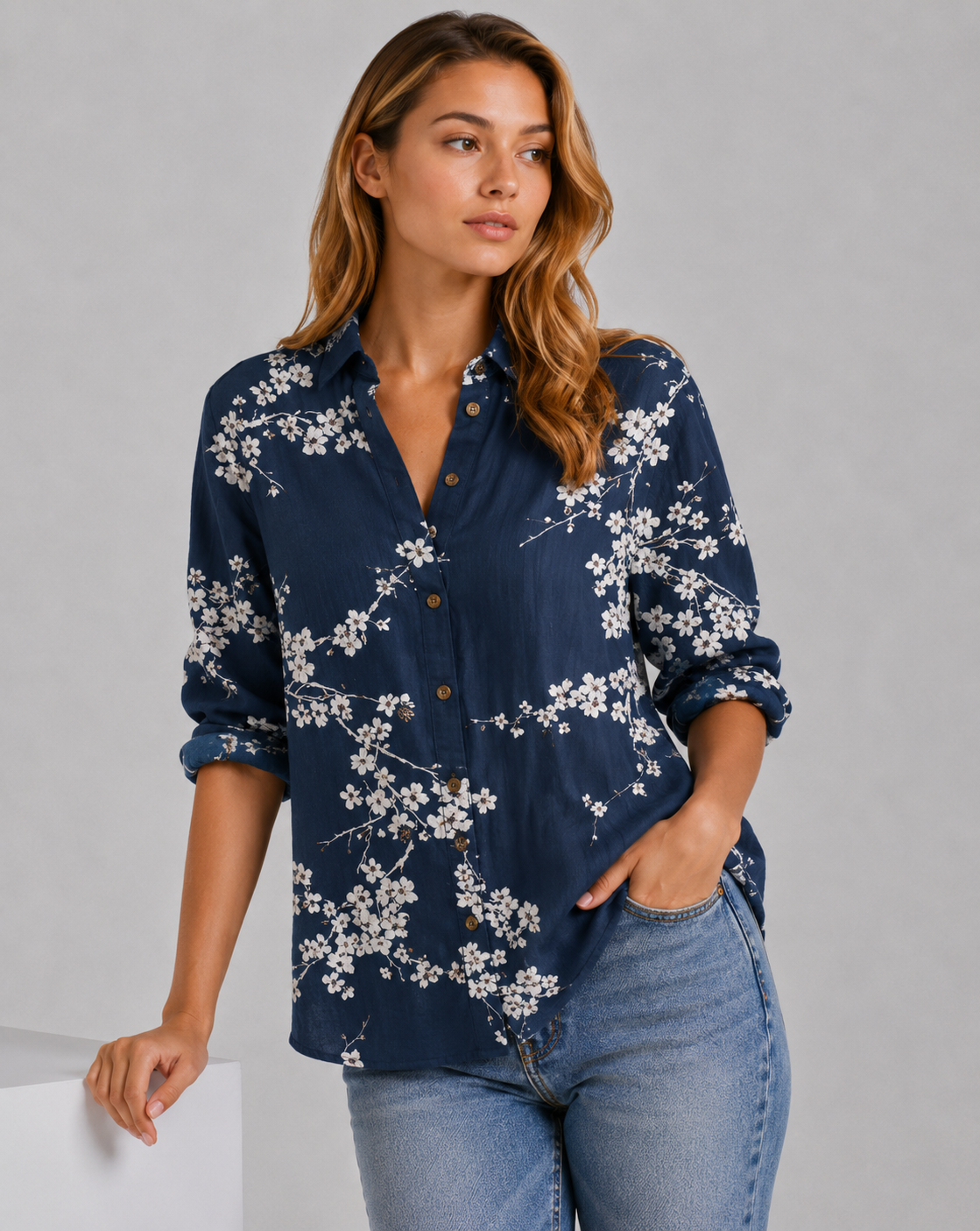 Charlie | Women's Long Sleeve V Neck Summer Shirt