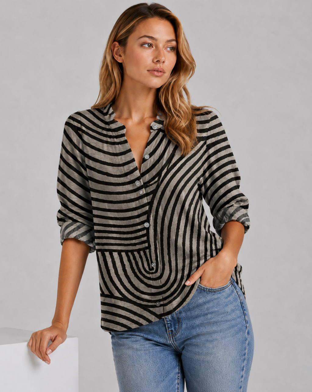 Charlie | Women's Long Sleeve V Neck Summer Shirt