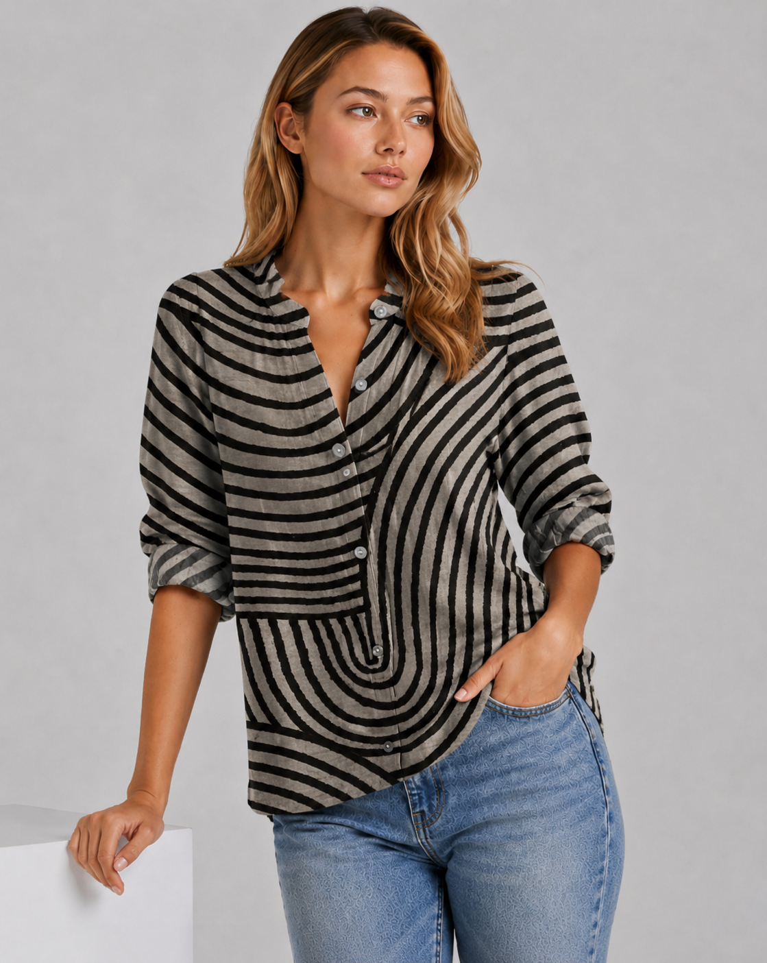 Charlie | Women's Long Sleeve V Neck Summer Shirt