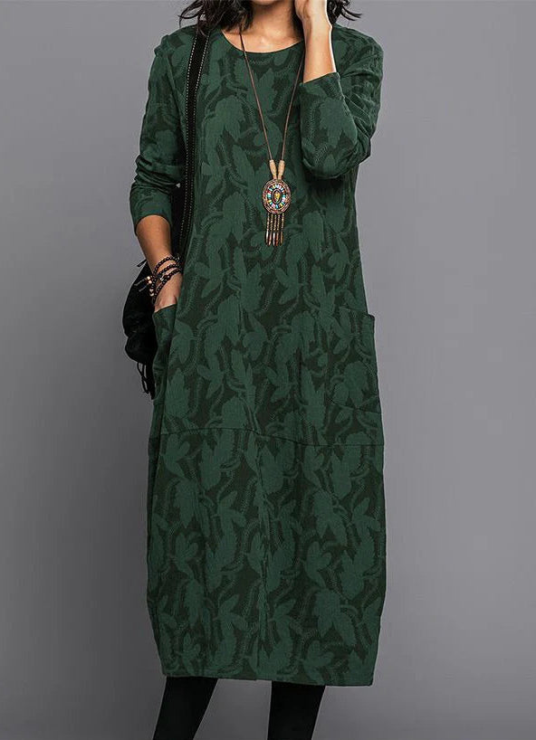 Charlotte | Women's Long Sleeve Pockets Midi Dress