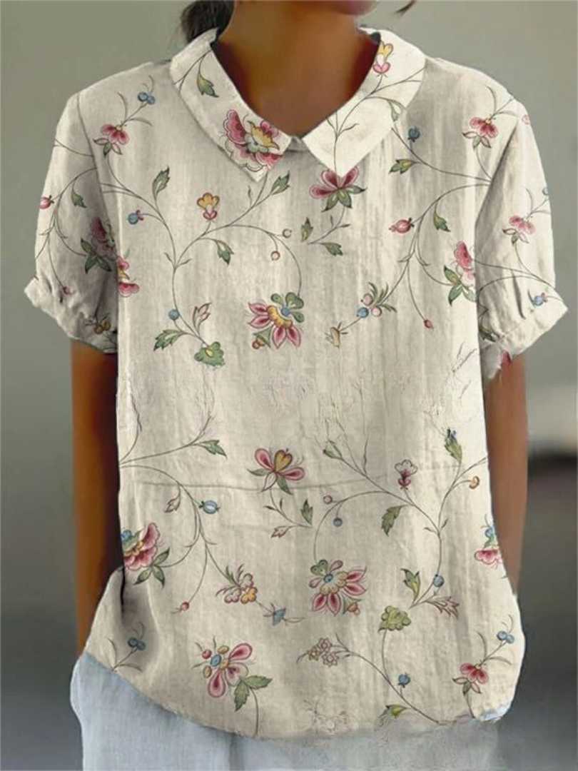 Charlotte | Women’s Short Sleeve Collared Floral Summer Shirt