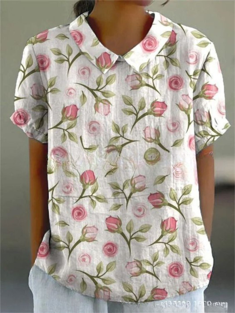 Charlotte | Women’s Short Sleeve Collared Floral Summer Shirt