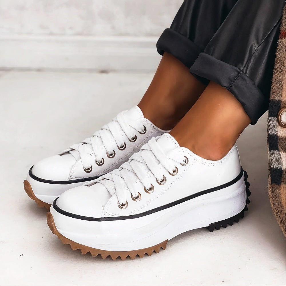 Charmaine | Women’s Round Toe Platform Lace Up Sneakers