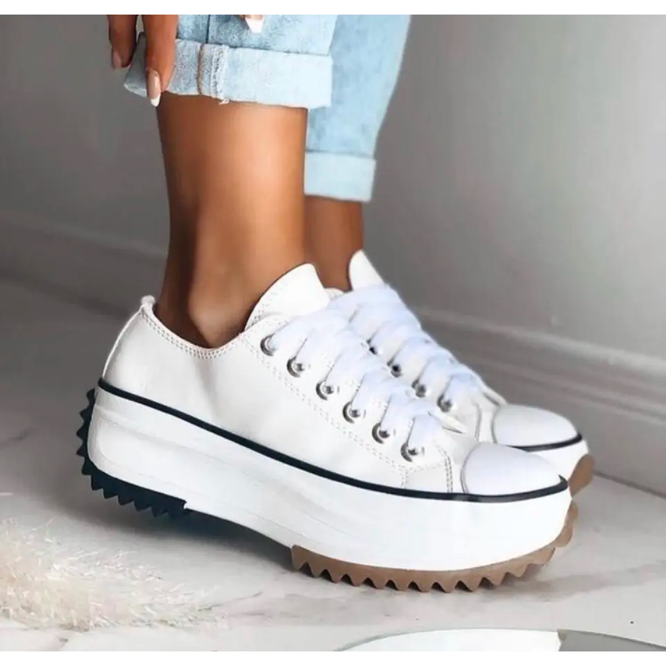 Charmaine | Women’s Round Toe Platform Lace Up Sneakers