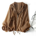 Chevonne | Women's Zip Front Drawstring Windbreaker Hoodie