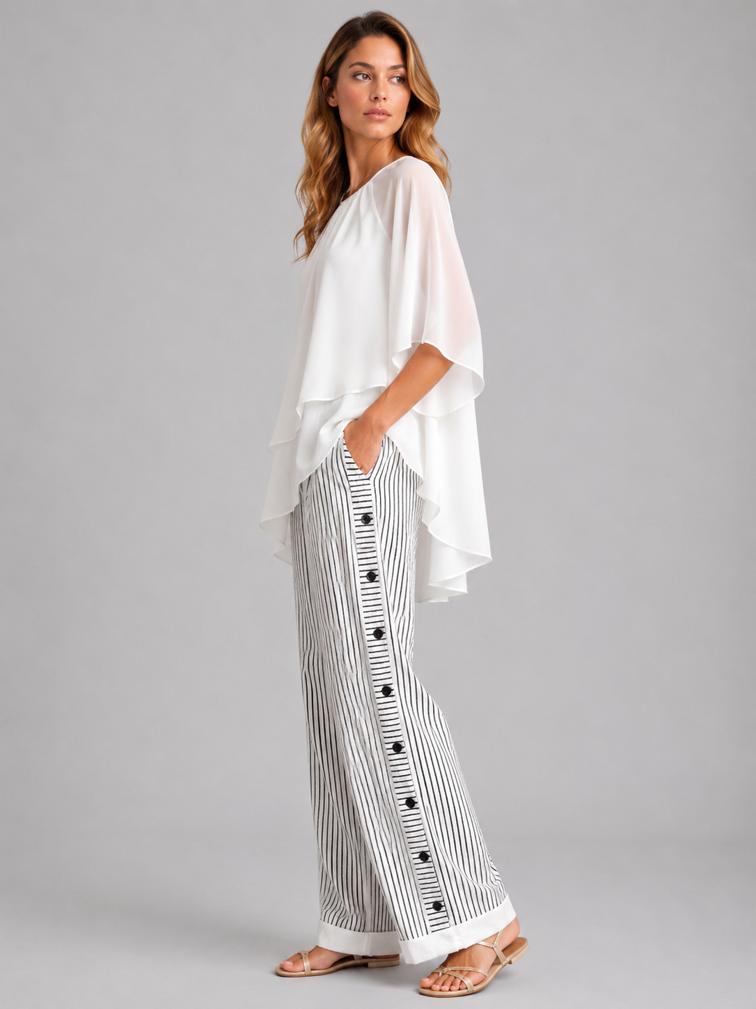 Christa | Women’s Striped Adjustable Drawstring Pants